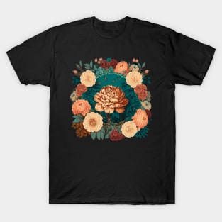 Vintage Flowers Cottagecore Infinite Pattern: A Delicate Plant Floral Design T-Shirt